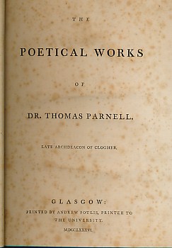 PARNELL, THOMAS - Poetical Works