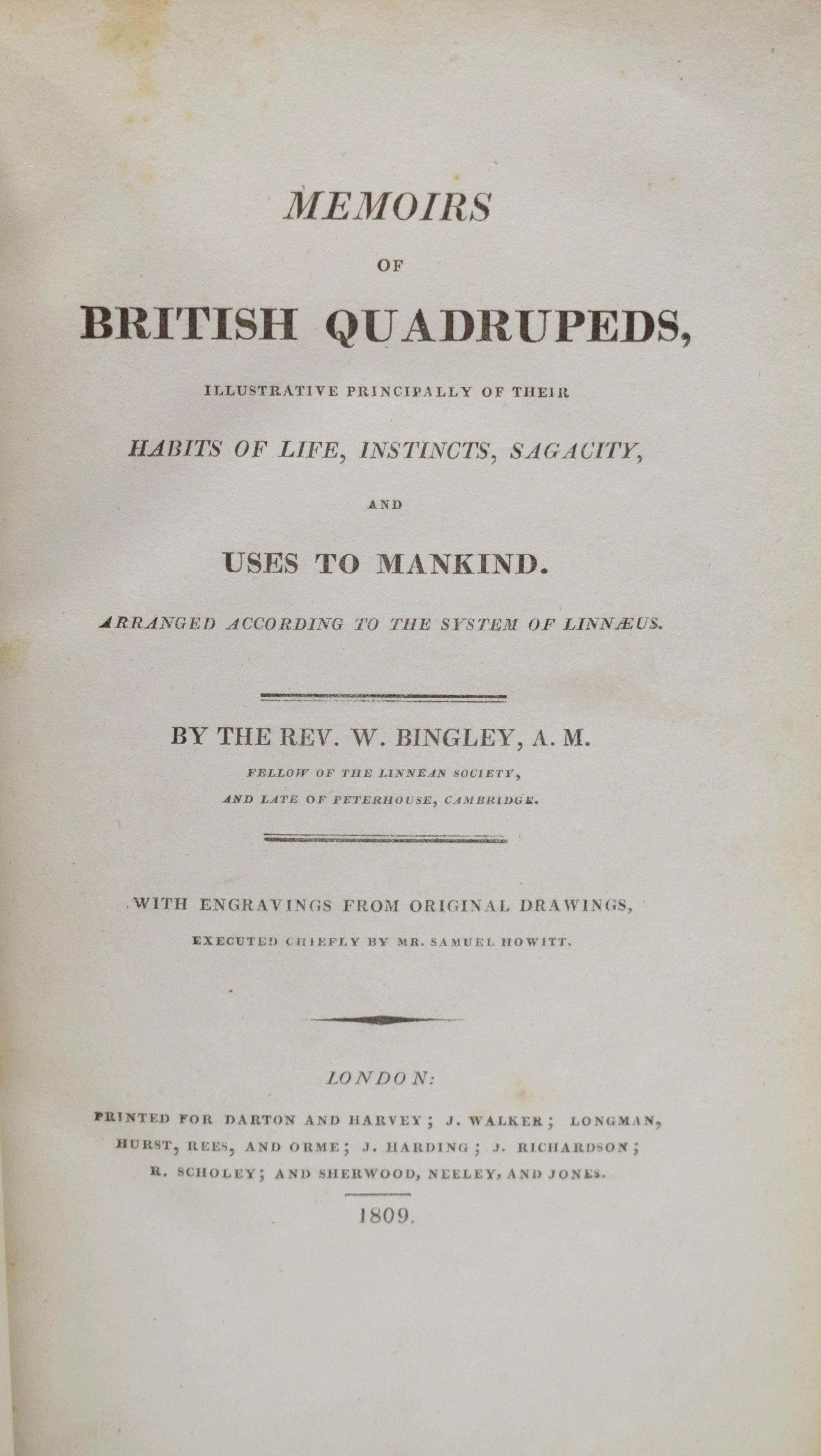 Memoirs of British Quadrupeds, Illustrative Principally of Their Habits of Life, Instincts, Sagacity, and Uses to Mankind