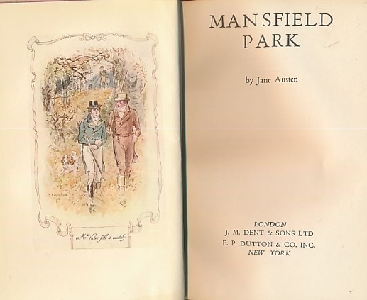 Mansfield Park. Dent edition.
