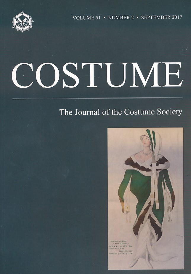 Costume. The Journal of the Costume Society. Volume 51. Number 2. September 2017.