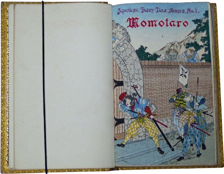 Japanese Fairy Tales. Complete set of English translated stories. Numbers 1 - 20 on crêpe paper bound in five volumes (four stories per volume).