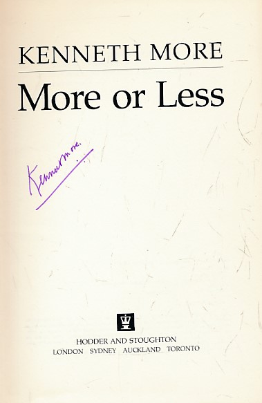 More or Less. Signed copy.