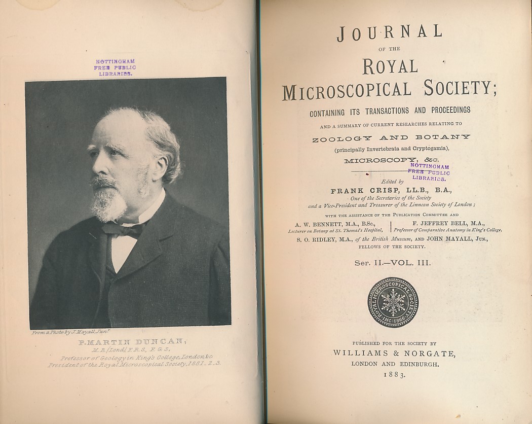 Journal of the Microscopical Society. Series II, Volume III.