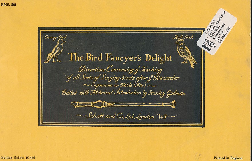The Bird Fancyer's Delight. Facsimile copy