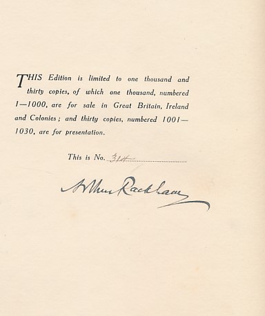 Arthur Rackham's Book of Pictures. Signed Limited Edition