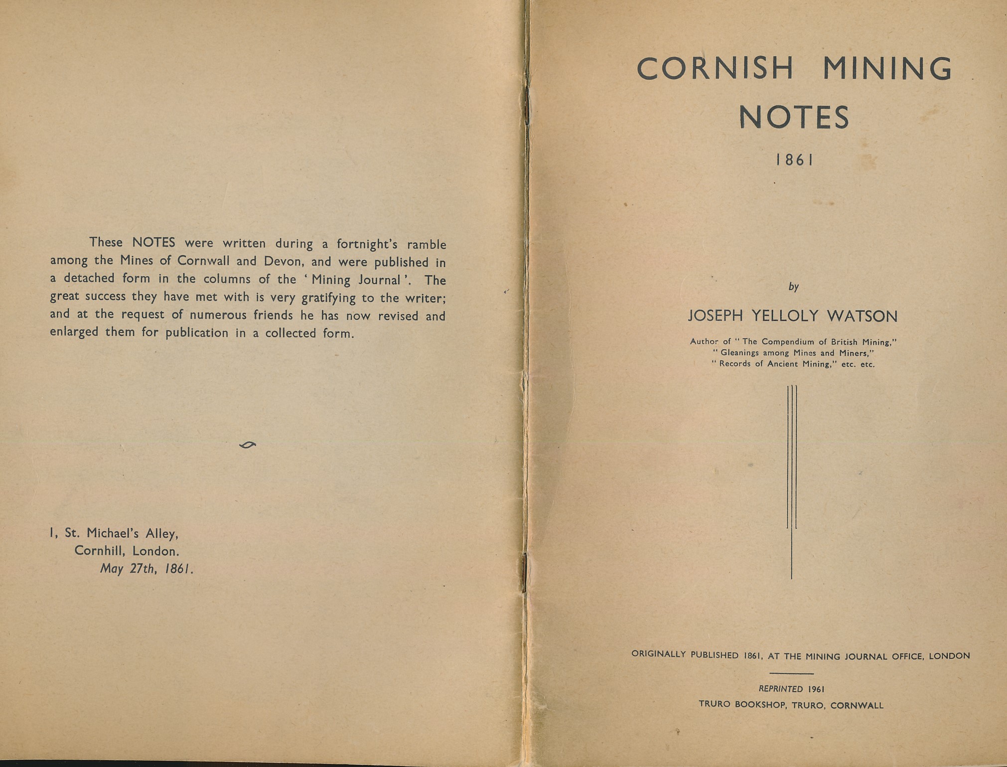Cornish Mining Notes
