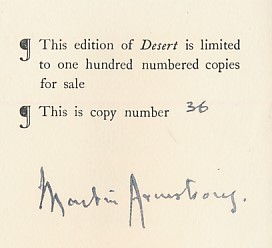 Desert, A Legend. Signed Limited edition