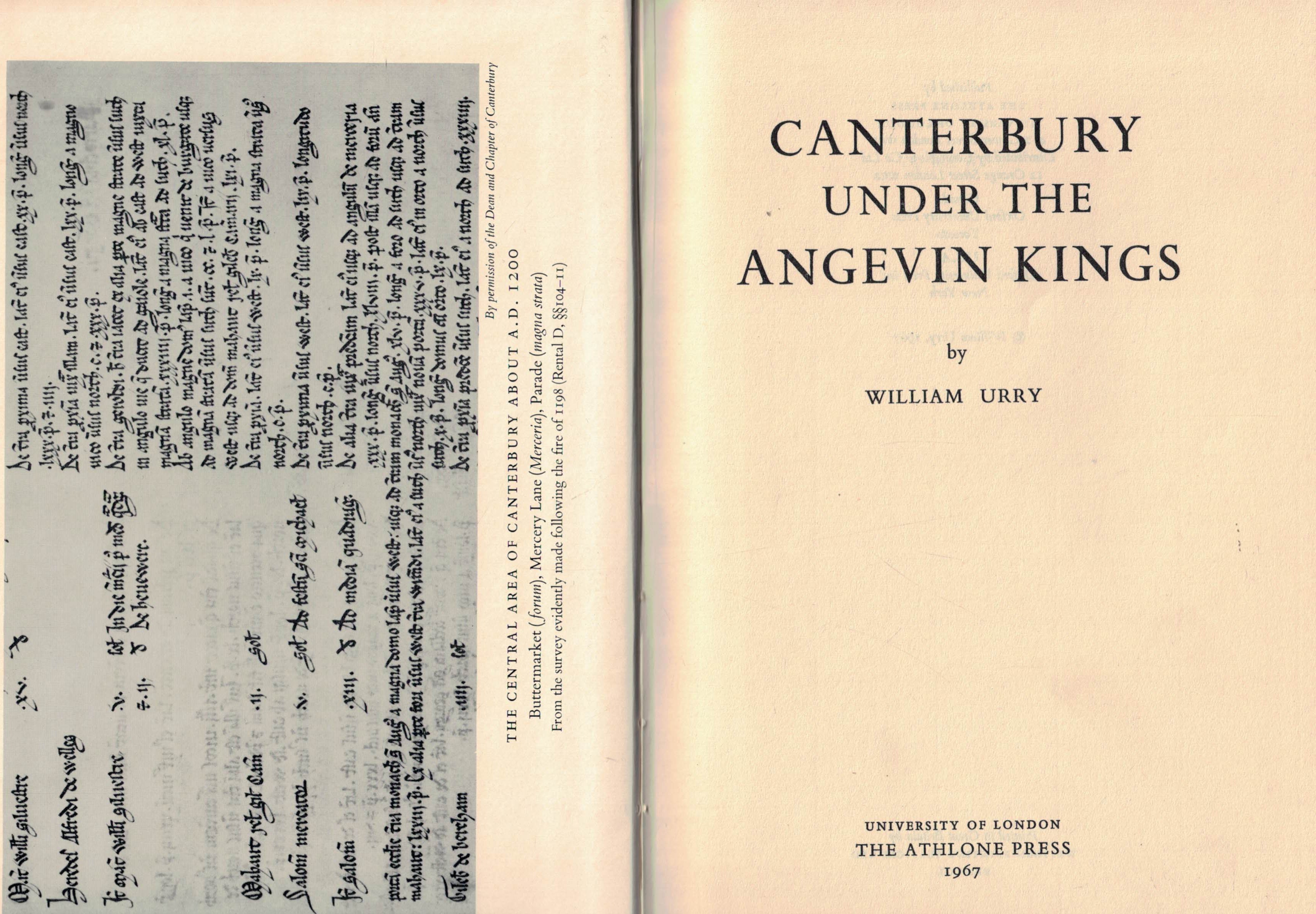 Canterbury Under the Angevin Kings
