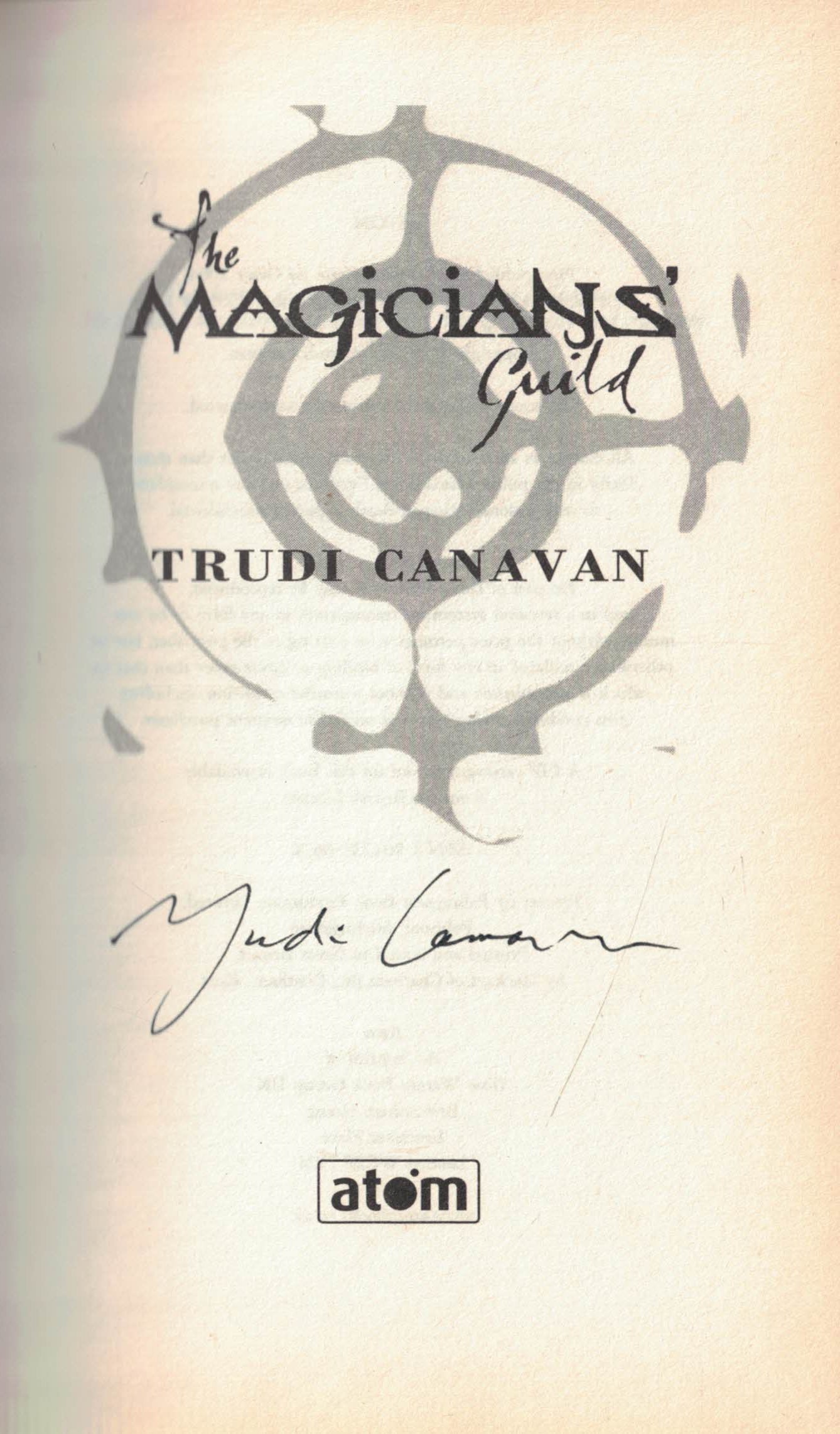 The Magicians' Guild. Signed copy.