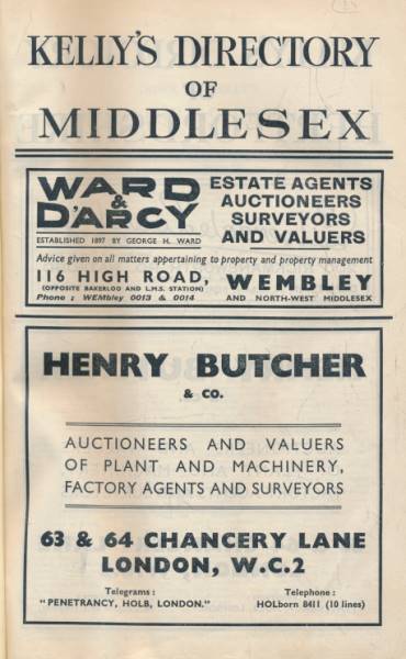 Kelly's Directory of Middlesex. 1937.