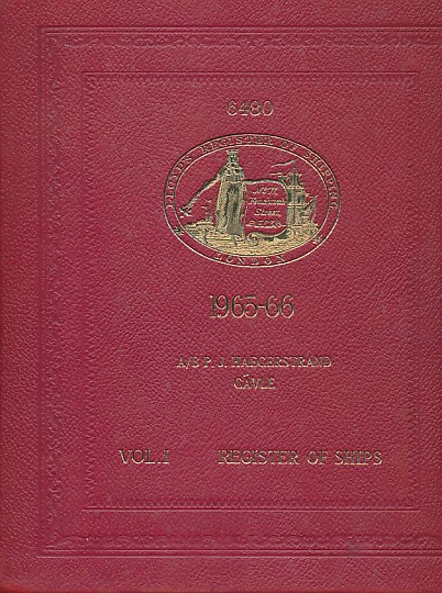 Lloyd's Register of Ships. 1965-66.  Volume I. Register of Ships. Volume II. Appendix. 2 volume set.