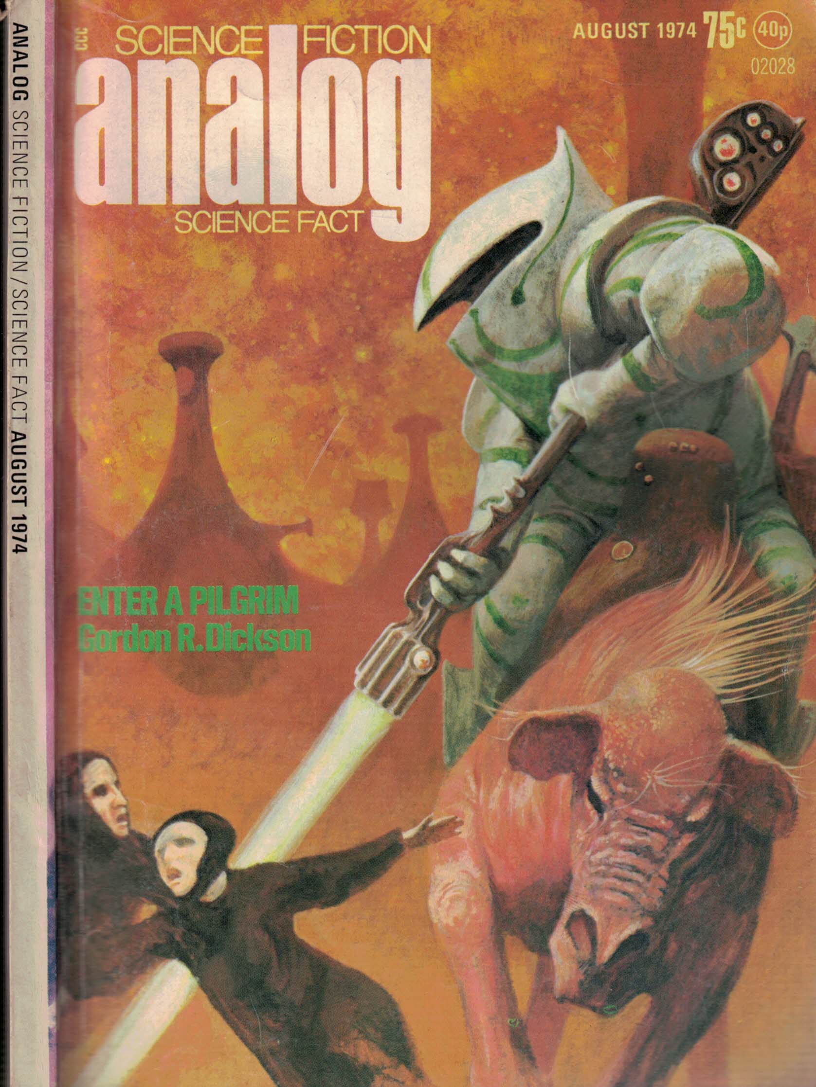 Analog. Science Fiction and Fact. Volume 93, Number 6. August 1974.