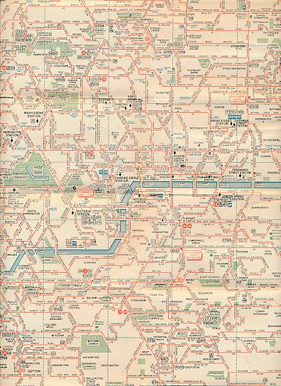 Bus Map. London Transport. 1947-8. Set of 3.