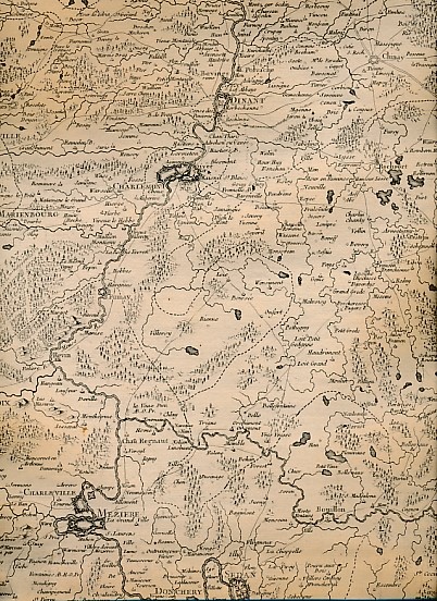 Carte des Pais-Bas. Herentals - Tirlemont - Sedan. Lyndhoven -Maestricht - Arlon.