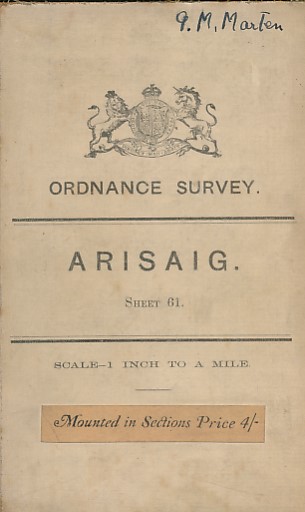 Arisaig. Scale One Inch to One Statute Mile. War Revision 1940, Popular Edition Sheet 61.