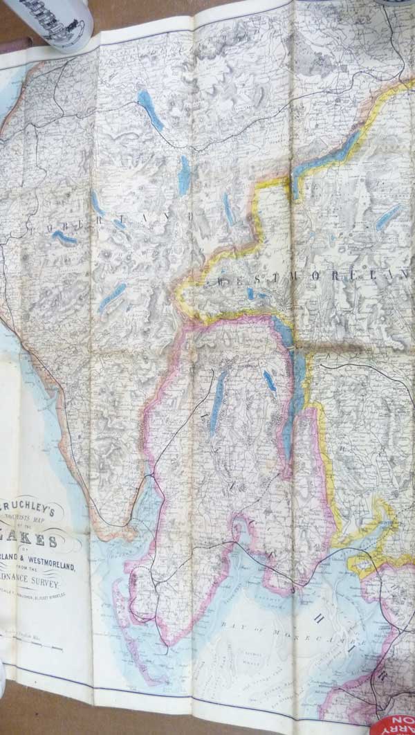 Cruchley's Tourist's Map of the Lakes of Cumberland & Westmoreland. August 1st 1867.