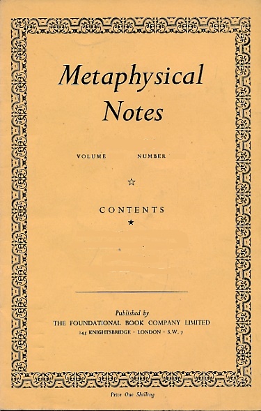 Metaphysical Notes. No 11. October 1948.