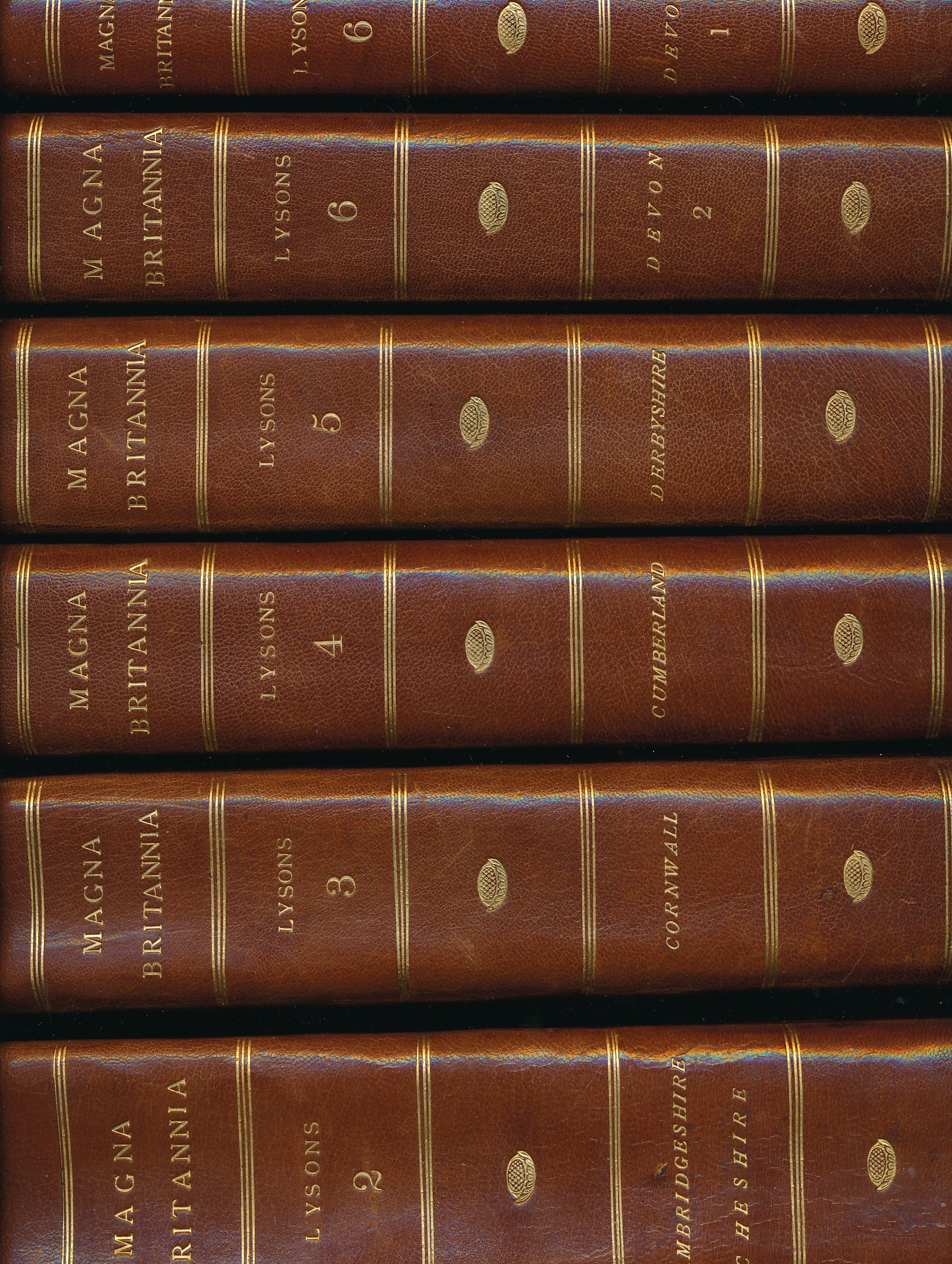 Magna Britannia being A Concise Topographical Account of The Several Counties of Great Britain. 7 volume set. [six books in seven volumes covering nine counties]