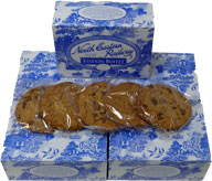 Barter Bikkies. Five assorted ginger and chocolate chip biscuits in gift box.