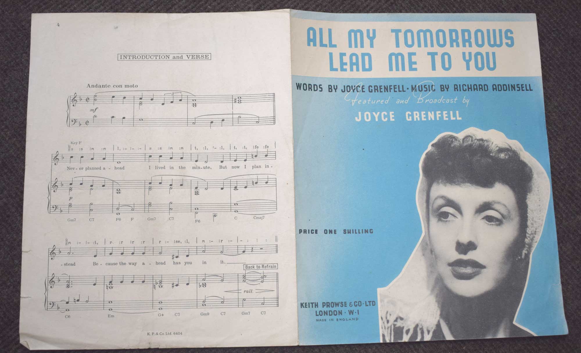 All my Tomorrows Lead me to You (Sheet music)