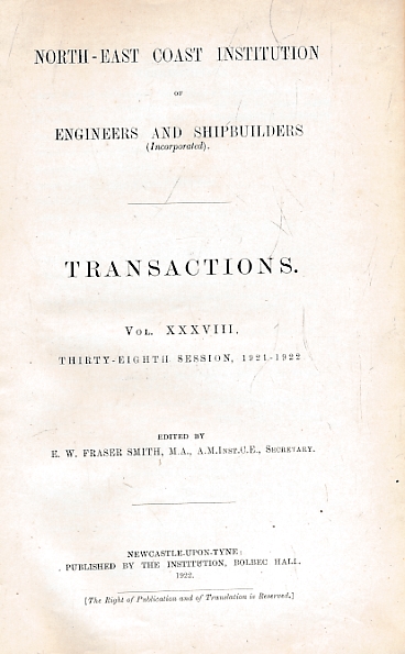 Transactions of the North East Coast Institution of Engineers and Shipbuilders. Volume XXVIII. 1921-1922.