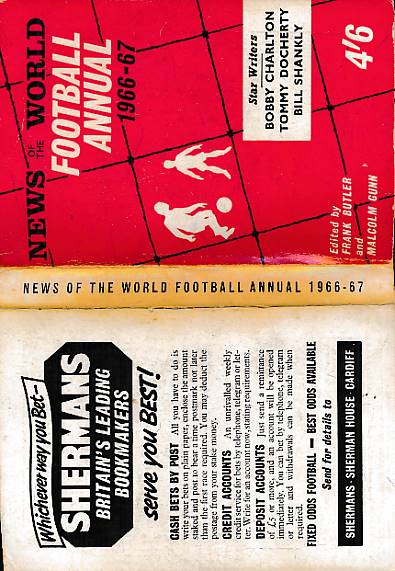 BUTLER, FRANK; GUNN, MALCOLM [EDS.] - News of the World Football Annual. 1966-67