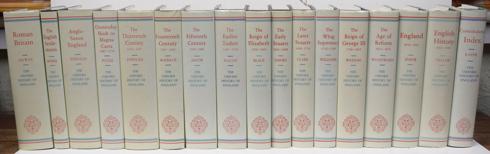 The Oxford History of England. Complete set of 17 volumes including General Index.