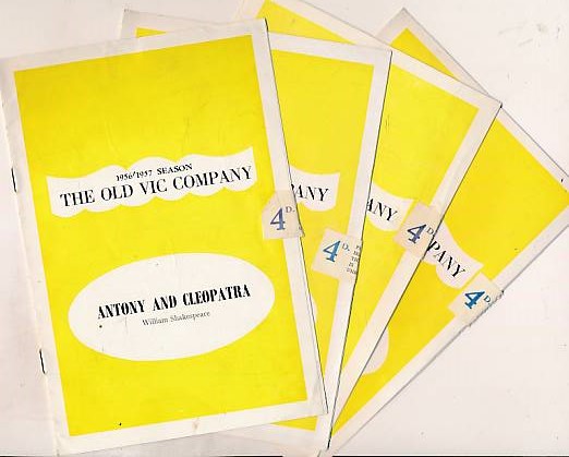 Antony & Cleopatra; Richard III; Cymberline; Timon. Four Old Vic programmes. 1956.