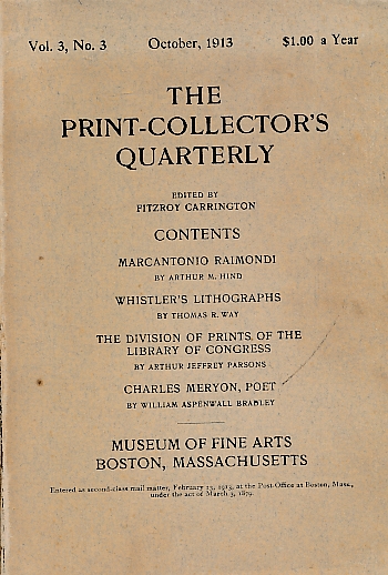 The Print-Collector's Quarterly. Volume 3, No. 3. October 1913.