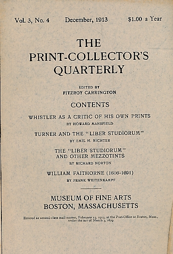 The Print-Collector's Quarterly. Volume 3, No. 4. December 1913.