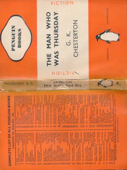 The Man who was Thursday. Penguin No 95. With jacket.