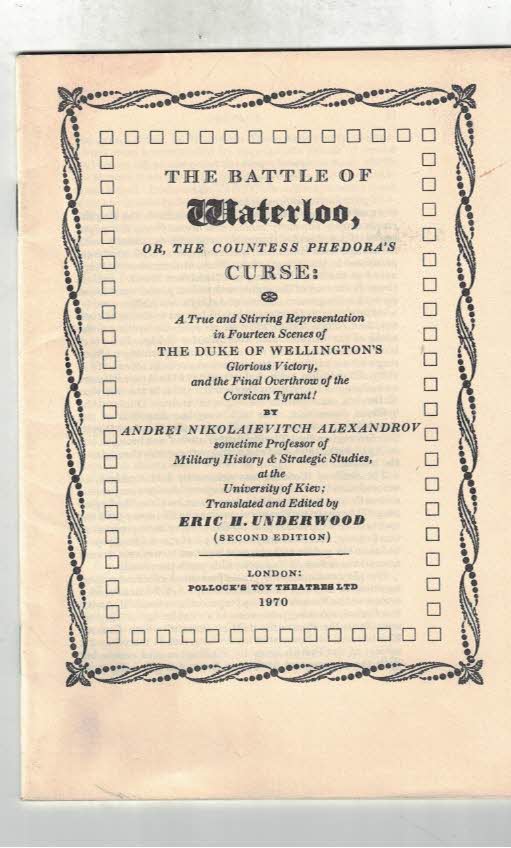 Characters & Scenes in The Battle of Waterloo, Or, The Countess Phedora's Curse ... With Booklet.