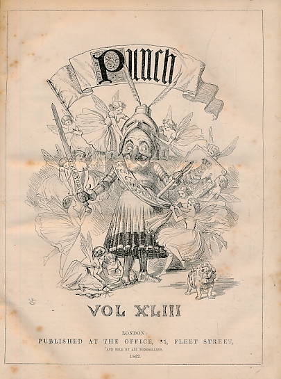 Punch, Or the London Charivari. July - December 1862. Volume 43. Brown 'Mr Punch' cover.