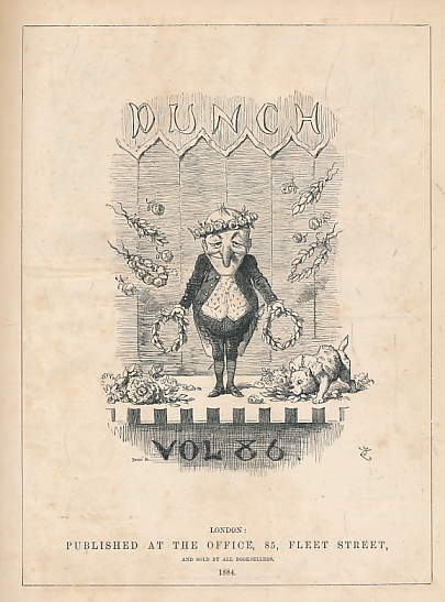 Punch, Or the London Charivari. July 1883 - June 1885. Volumes 85-88. Half-leather cover.