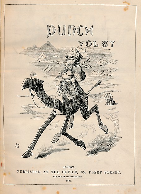 Punch, Or the London Charivari. July 1883 - June 1885. Volumes 85-88. Half-leather cover.
