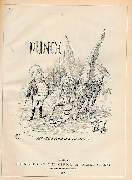 Punch, Or the London Charivari. July - December 1891. Volume 101. Maroon cloth cover.
