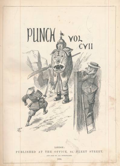 Punch, Or the London Charivari. July - December 1894. Volume 107. Maroon 'Mr Punch' cover.