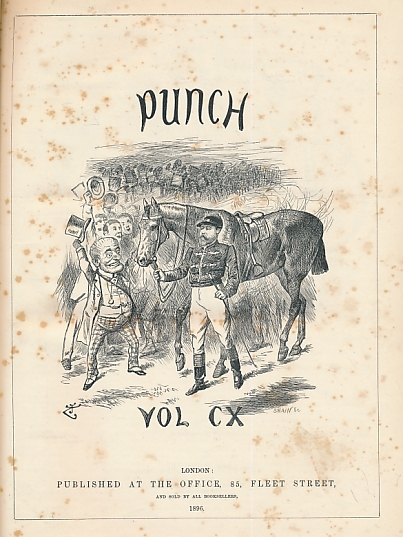 Punch, Or the London Charivari. January - June. 1896. Volume 110. Maroon 'Mr Punch' cover.