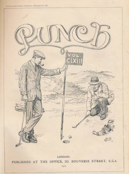 Punch, Or the London Charivari. July - December 1922. Volume 163. Maroon 'Mr Punch' cover.