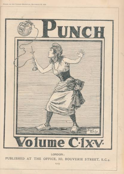 Punch, Or the London Charivari. July - December 1923. Volume 165. Maroon 'Mr Punch' cover.