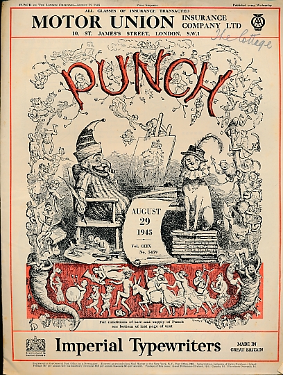 Punch, Or the London Charivari. August 29th 1945. No 5459.