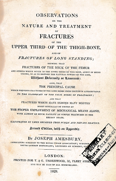 Observations on the Nature and Treatment of Fractures of the Upper Third of the Thigh-Bone, and of Fractures of Long Standing; Shewing that Fractures of the Neck of the Femur ...