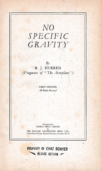 HURREN, B J - No Specific Gravity