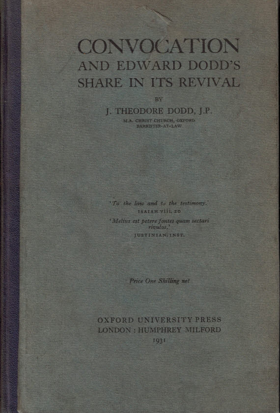 Convocation and Edward Dodd's Share in its Revival