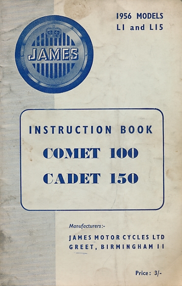 James Instruction Book: Comet 100 and Cadet 150
