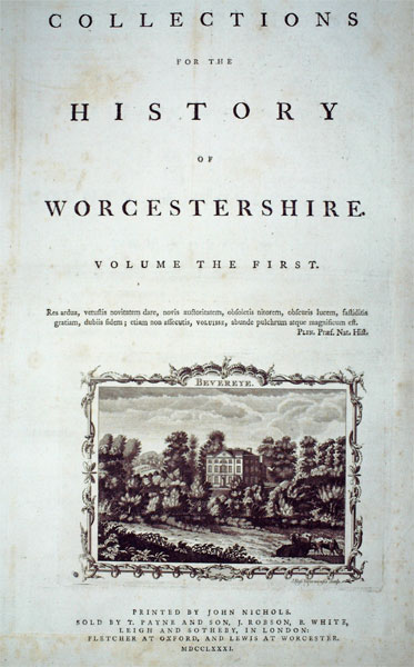 Collections for the History of Worcestershire. 2 volume set including supplement.
