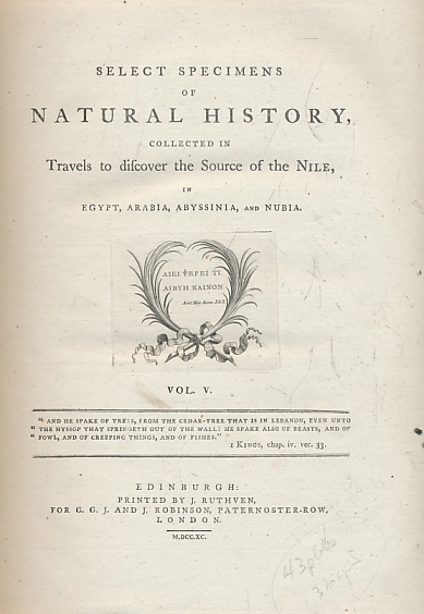 Travels to Discover the Source of the Nile in the Years 1768, 1769,1770,1771,1772, and 1773. 5 volume set.