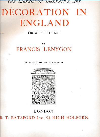 Decoration in England from 1640 to 1760