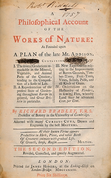 A Philosophical Account of the Works of Nature: As Founded upon a Plan of the Late Mr Addison.