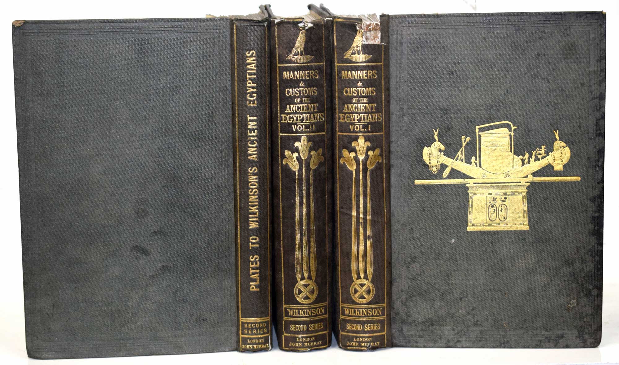A Second Series of the Manners and Customs of the Ancient Egyptians, Including their Religion, Agriculture, &c. 3 volume set.